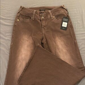 True Religion Brown Flare Wide Leg Jeans